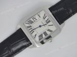 Replica Cartier Tank Watch Black Leather Strap